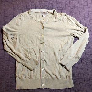 Banana Republic tan crop sleeve cardigan